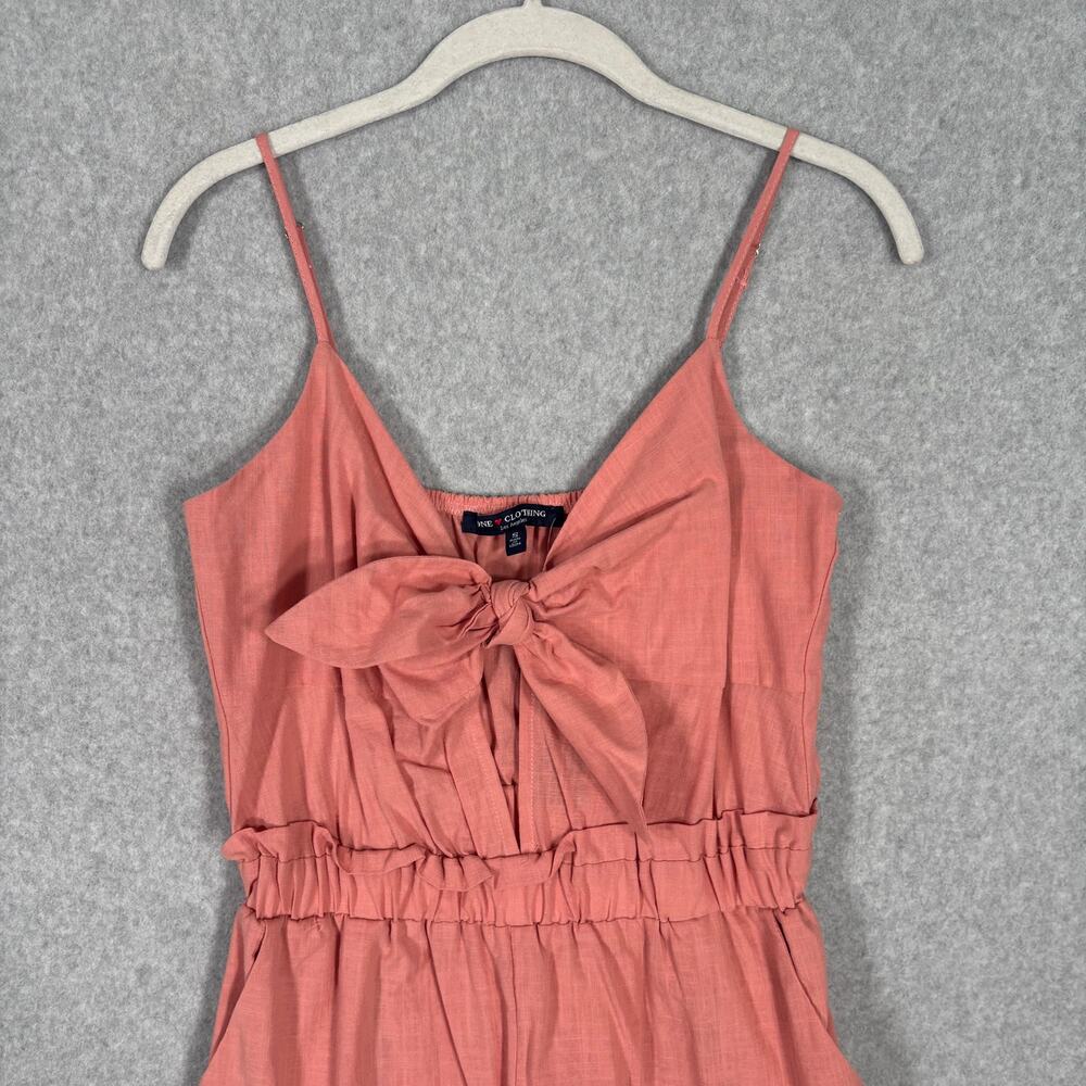 One Clothing Romper Small Coral Bow Tie Pockets Spaghetti Straps Resort Cruise - Picture 2 of 8